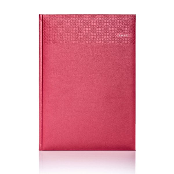 Matra A4 page daily diary in ruby red, printed with your logo to 1 position, 12-month format diary.