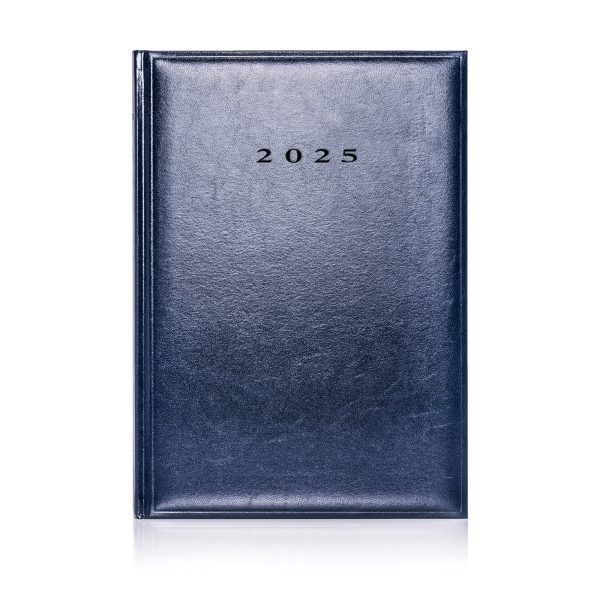 Colombia A4 Promotional 2025 Desk Diary in blue with white paper. Foil blocked with your logo to the cover.