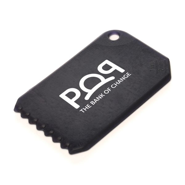 Proudly made in the UK, this business card-sized ice scraper is crafted from recycled high-impact polystyrene (HIPS), combining durability with sustainability. Lightweight and compact, it fits easily in your wallet or glove box, making it a practical and eco-conscious solution for clearing frost and ice.