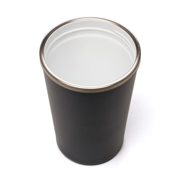 This sleek 350ml tumbler, made from recycled stainless steel with copper insulation and ceramic coated inner, features a flip-open sipper and silicone ring to prevent leaks. BPA and PVC-free, it's a premium choice for on-the-go use.