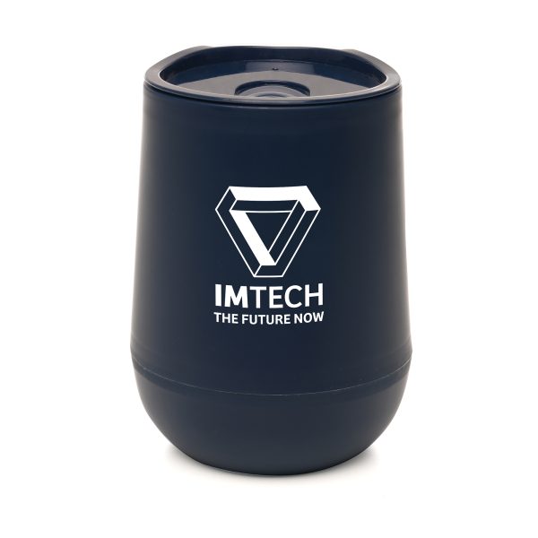 This 350ml Double Walled Recycled PP plastic Travel Mug features a sleek tumbler design with a durable recycled PP plastic inner and a coloured push-on lid with a slide sipper. BPA and PVC-free, it’s available in various colours, making it perfect for everyday use or promotional giveaways.