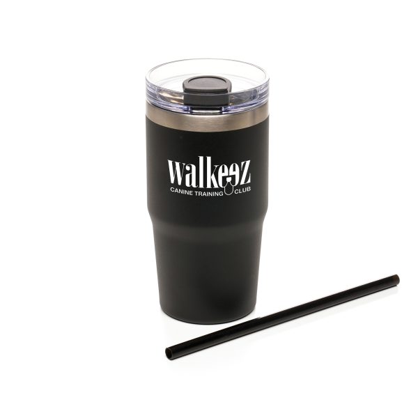 Stylish and functional, this 355ml recycled stainless steel double walled tumbler features a leak-proof lid, silicone sipper, and reusable straw. Perfect for branding, it’s an ideal promotional gift for events and corporate giveaways!