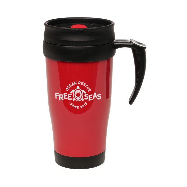 This 400ml Double Walled Recycled PP plastic Travel Mug features a black recycled PP plastic inner, a secure screw-on lid, and a matching recycled AS plastic sliding sipper. BPA and PVC-free, it's durable, convenient, and perfect for on-the-go use. Ideal for daily activities and outdoor adventures.