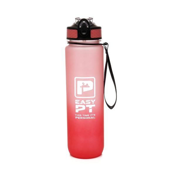 1-Litre water drinking bottle featuring a stylish ombre two-tone fading effect. Made from recycled PET (RPET) with a recycled polypropylene lid and straw, this eco-friendly bottle includes a fold-down push-button sipper and lanyard handle.