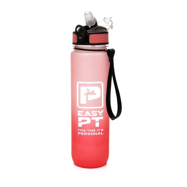 1-Litre water drinking bottle featuring a stylish ombre two-tone fading effect. Made from recycled PET (RPET) with a recycled polypropylene lid and straw, this eco-friendly bottle includes a fold-down push-button sipper and lanyard handle.