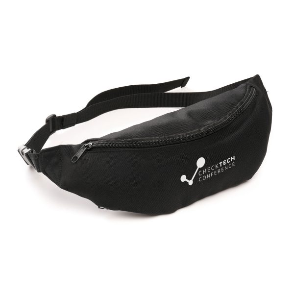 A stylish waist bag with a RPET main pocket, zipper rear pocket and an adjustable webbing belt, for ease of use. Cool and compact bag with a large branding area to showcase your company’s message.