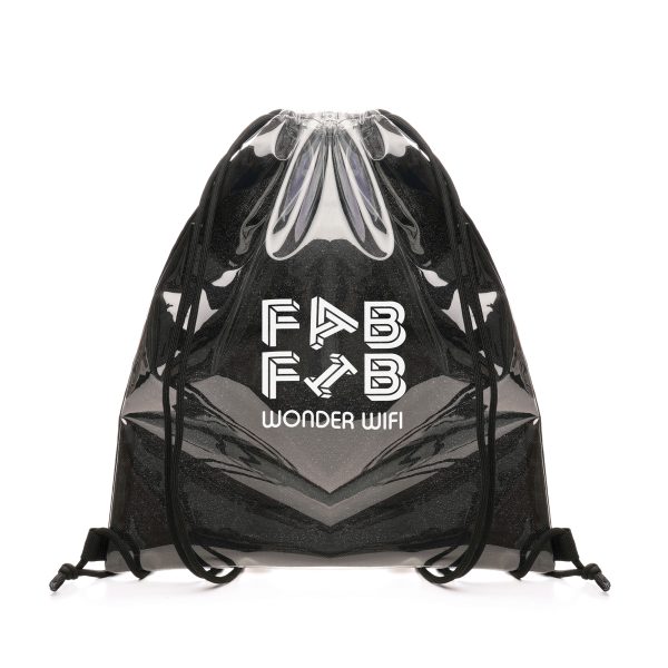 Convenient and stylish transparent fabric drawstring backpack, crafted from polyester and water-resistant Thermoplastic Polyurethane (TPU). The drawstrings on this transparent backpack offer easy access and closure, adding a touch of practicality to its sleek design. Making it convenient for students or gym-goers.