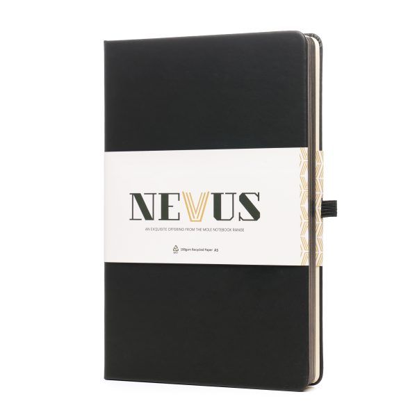 This notebook comes with a Recycled PU outer cover and durable 950gsm recycled cardboard inner cover. Inside, you'll find 80 perforated sheets of 100gsm cream recycled paper with gun metal edging for a premium look. The notebook is equipped with back pocket, polyester double bookmark ribbons, elastic band closure and a pen loop with gun metal stud. 10p from every notebook sold is donated to ‘Helping Uganda Schools Charity’.