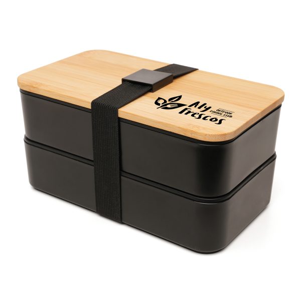 Enjoy meals on the go with our double-stacked lunch box, crafted from recycled PP plastic with a natural bamboo lid. It includes a handy recycled PP plastic knife, fork, and spoon set, all secured neatly with an elastic band for safe, compact carrying. Perfect for stylish, eco-conscious lunches anywhere!