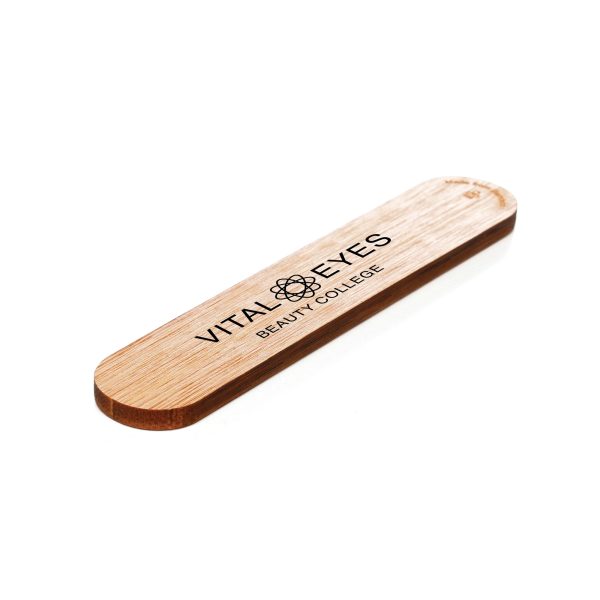 This bamboo nail file features a smooth bamboo back and durable sandpaper surface for perfect nail shaping. Stylish and ideal for everyday use with engraving or printing to show off your branding!