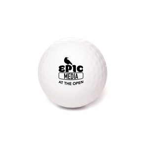 This 62mm diameter white circular golf ball style stress ball is a playful and effective promotional item for stress relief, making it a perfect everyday accessory.