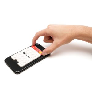 Silicone suction phone grip with a sticky back designed to attach to your phone or phone casing. Featuring a card holder, 24 suction pressure adhesive cups and this grip makes it effortless to attach and detach from dry and clean surfaces, providing a hands-free experience.